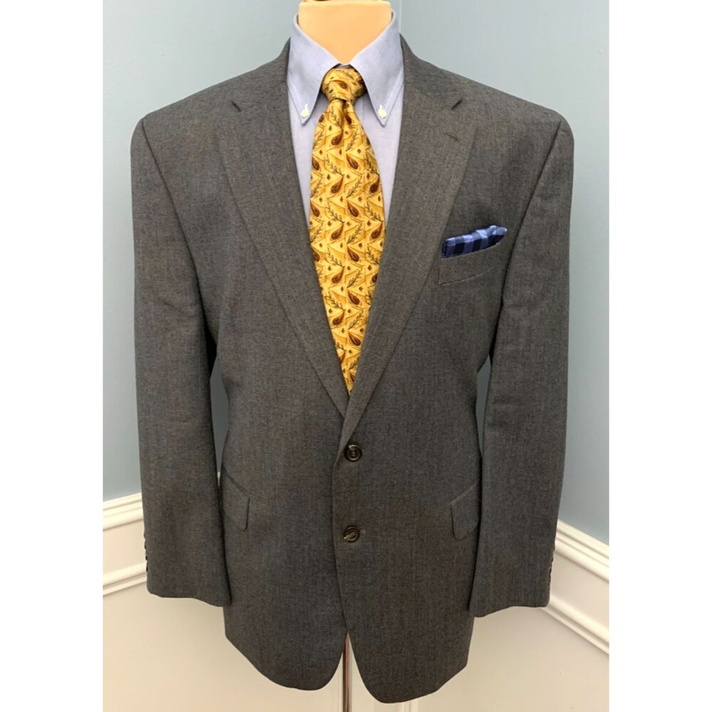 Chaps Blazer Mens 46R Wool Texured Twill Old Money Jacket Sportcoat